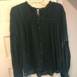 Free People Emerald Blouse
